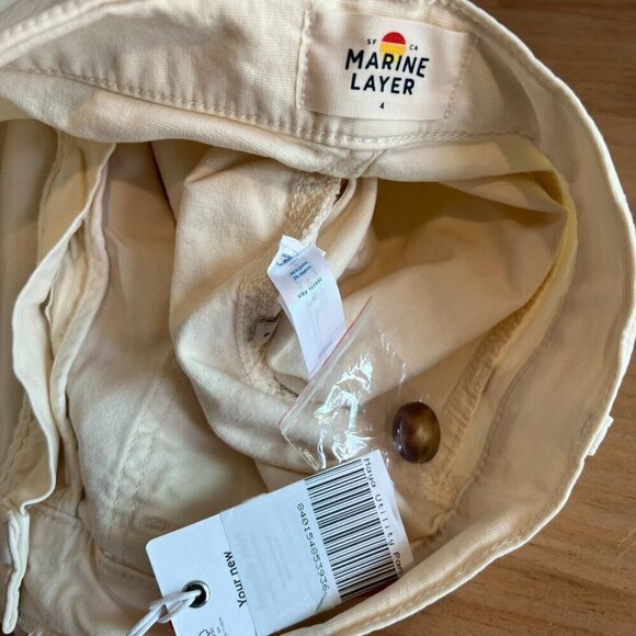 Marine Layer Maya Slim Straight Leg Utility Pant Size 4 Antique White - Picture 7 of 11